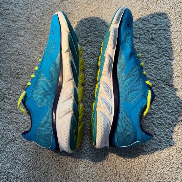 UA Under Armour Micro G Blue & Green Running Shoes Athletic Sneakers Size 8 - Picture 6 of 10
